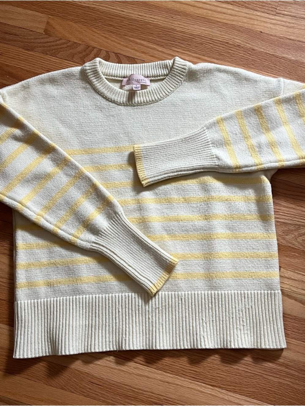 Light Yellow Striped Sweater Philosophy
